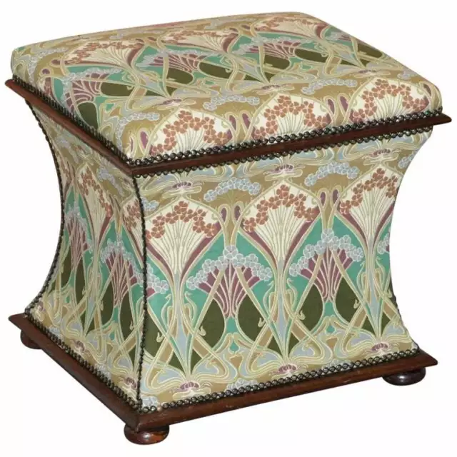 Victorian Circa 1880  Liberty London Ianthe Upholstered Ottoman Footstool Trunk