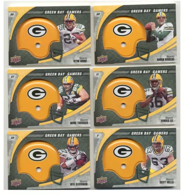 Relic Set (24) Aaron Rodgers Jumbo Helmet Jordy Nelson Rookie Green Bay Packers