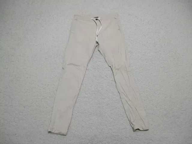 Forever 21 Jeans 30 Mens Beige Denim Joggers Mid Rise Casual Skinny Stretch Logo