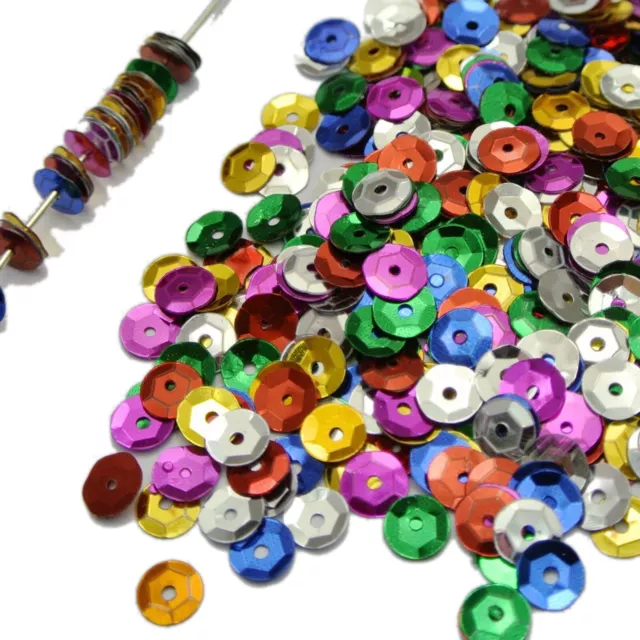 5000 Mixed Color 6mm CUP round loose sequins Paillettes sewing Wedding craft