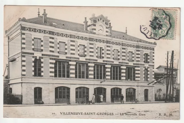 VILLENEUVE SAINT GEORGES - Val de Marne - CPA 94 - la nouvelle Gare