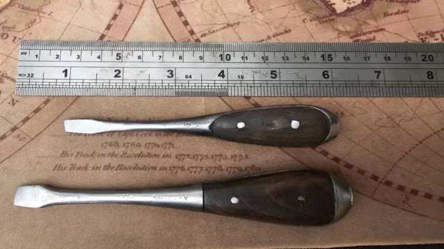 Two Vintage Small Perfect Pattern Screwdrivers. Shelley + 1 Other.