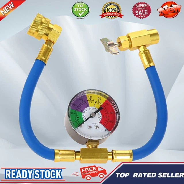 R134A CAR REFRIGERANT Charging Pipe with Pressure Gauge Refrigerant Gas