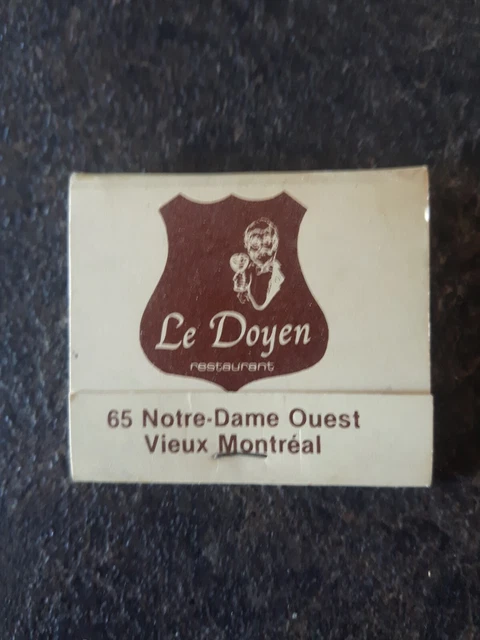 Le Doyen Restaurant Vieux Montreal Quebec Matchbook Cover