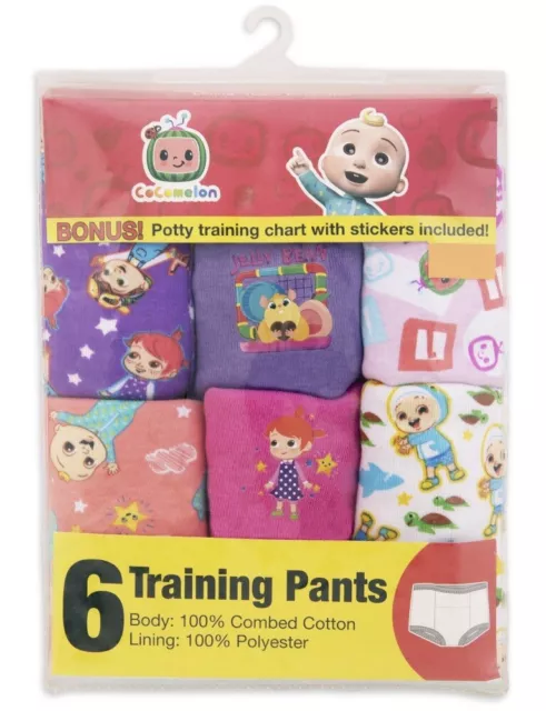 Cocomelon JJ Toddler Girls Training Pants Underwear Briefs 6 Pack Size 2T NEW