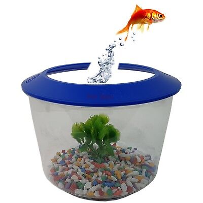 Goldfish Starter Set Aquarium Gold Fish Tank Bowl Gravel Plant Kit 2