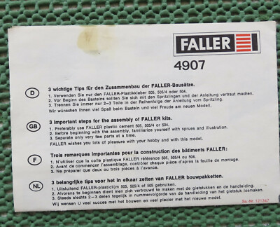 AMS Faller Ams Original Manuel pour Kit de Montage 288 MA162 