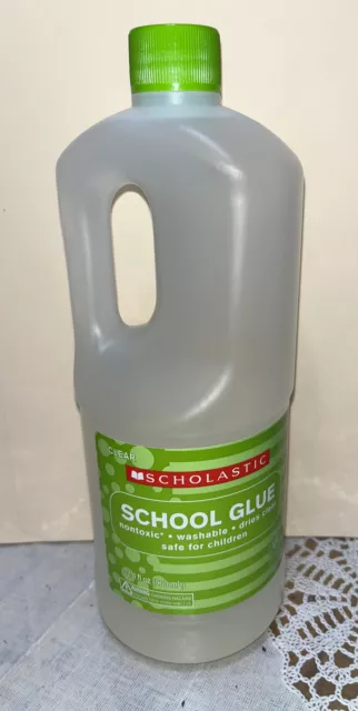 Scholastic CLEAR School Glue (2) 32.4 oz bottles Non-Toxic