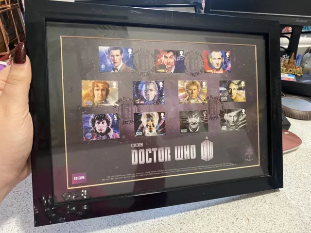 50 Years Of Doctor Who Royal Mail Stamps Framed