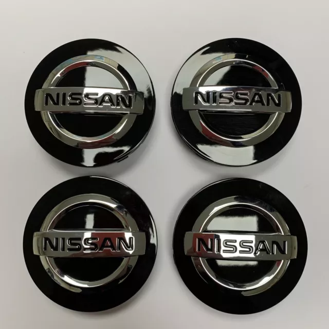 Set Of 4 Genuine Nissan Qashqai Alloy Wheel 60mm Centre Caps Black  404326HL6A