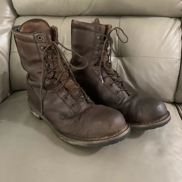 JUSTIN WORK BOOTS Mens 13 D Brown Leather Worker 2 Waterproof Steel Toe WK961 59.99 PicClick