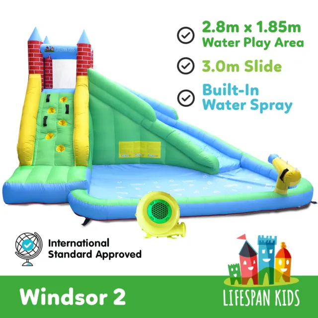 Inflatable Water Jumping Castle Bouncer Toy Windsor Slide &Splash lifespan kids