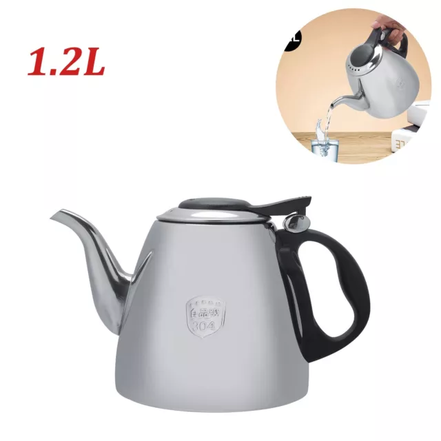 Stainless Steel Stove Top Teapot Tea Coffee Pot Kettle Heat Resistant Handle 1.2