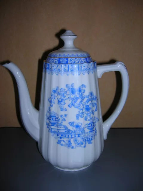 Kaffeekanne China Blau Bavaria Seltmann Weiden mit Deckel Golddekor Vintag Kanne