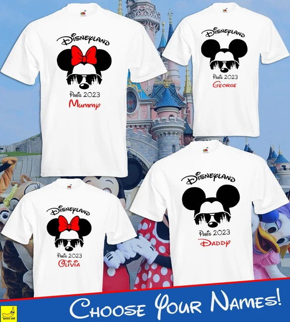 DISNEYLAND PARIS 2023 2024 Personalised TShirts Matching Family Mouse