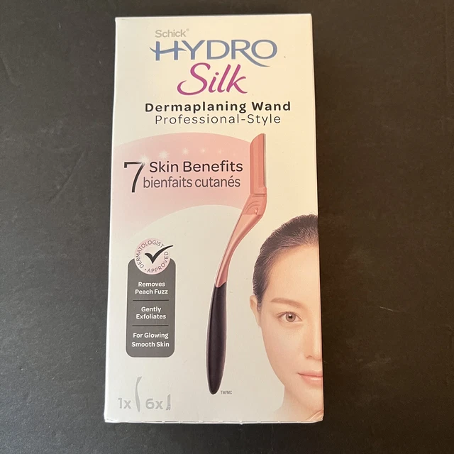 Varita de dermaplaning de seda Schick Hydro incluye 6 bordes exfoliantes