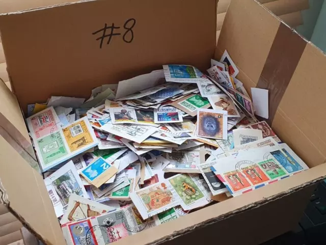 1.9kg Box of world wide stamps (mainly GB) from a charity kiloware # 8