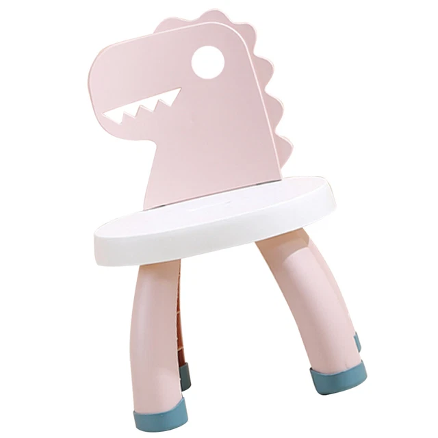 Silla para niños pequeños de plástico niños dibujos animados dinosaurio silla de actividad ligera