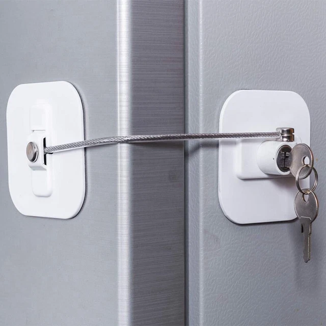 Frer Lock with Key for Child Safety,Locks to Lock Fridge and Cabinets-3Pack W7F2 2