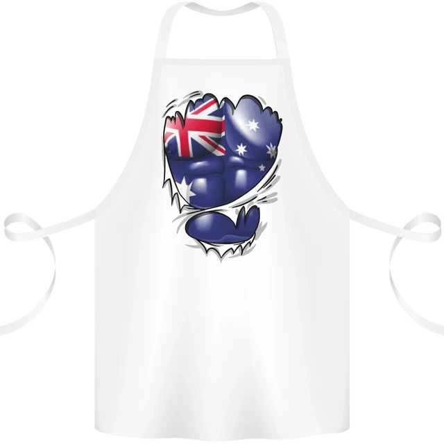 Gym Australian Flag Muscles Australia Cotton Apron 100% Organic
