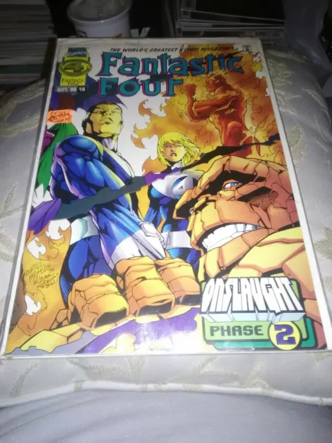 Fantastic Four #416, Marvel Comics, 1996, Onslaught Phase 2 Wraparound Cover