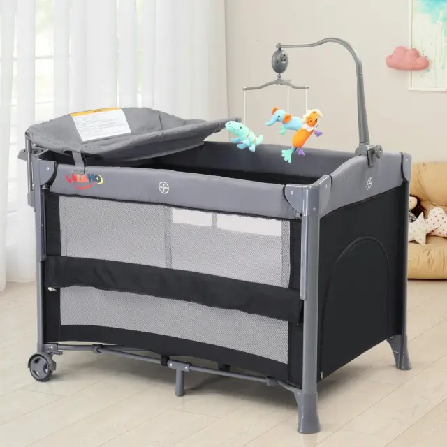 4in1 Baby Bedside Sleeper, Extra Large Bed Side Bassinet Quick Foldable Travel