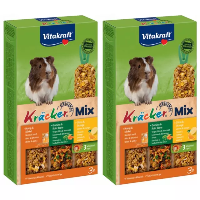 2 x Vitakraft Kräcker MIX Honig Gemüse Orange Meerschweinchen 3er Pack