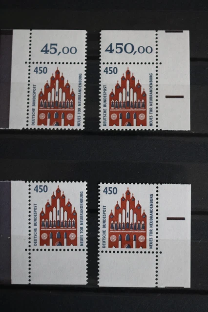 K-7-2, Bund BRD DS SWK 1992 MiNr. 1623 - 450 PF - alle 4 Ecken E1-E4 postfrisch