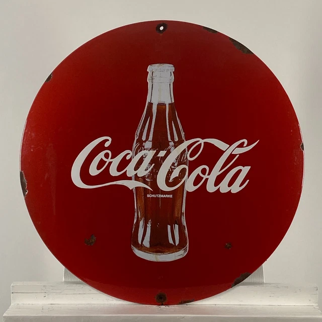 Enseigne Publicitaire Coca-Cola En Tôle "Marilyn Mi Ha Baciata", Dimensions 45x32 Cm