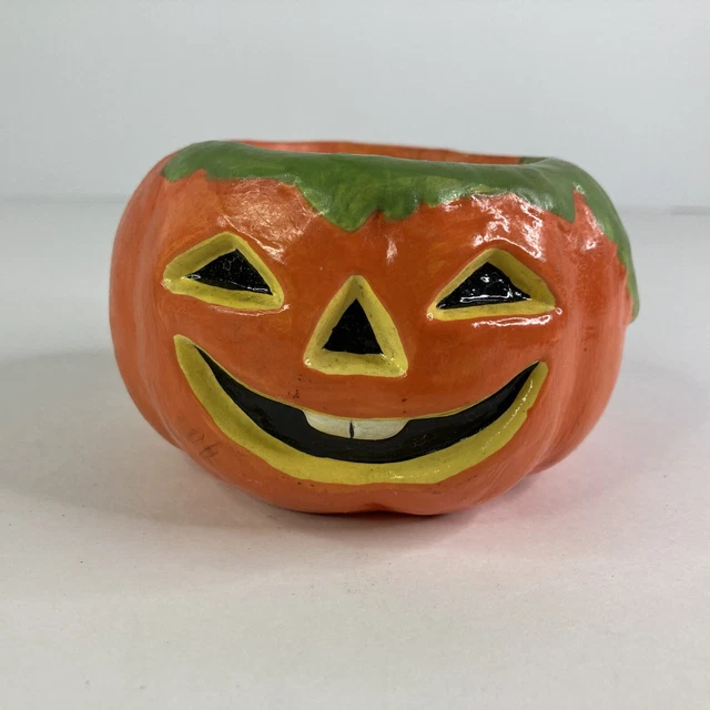 Vintage Ceramic Halloween Jack- O-Lantern 4" Planter Parma By AAI Taiwan