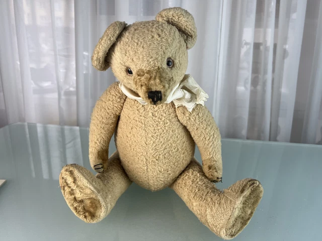 Vieux Nounours Articulé 44 Cm – Tête, Bras, Jambes Mobiles – Fer à L'Intérieur