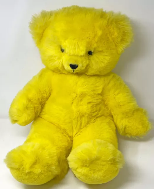 Russ Teddy So Brite Yellow Bear Plush Stuffed Animal Soft Toy 16" Vintage