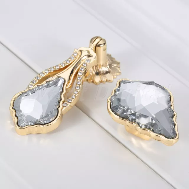 European Crystal Kitchen Cabinet Handles Door Pulls Drawer Knob Hardware Decor