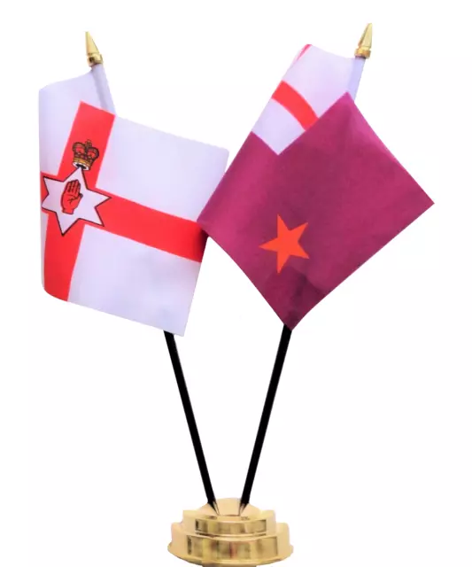 Northern Ireland & Orange Order Purple Standard Double Friendship Table Flag Set