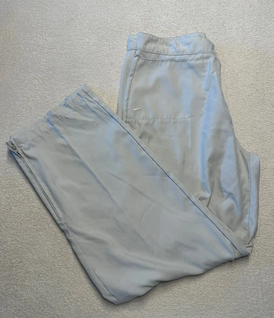 Nike Soft Shell Reißverschluss Bein Jogging Trainingsanzug Hose beige UK14-16 groß