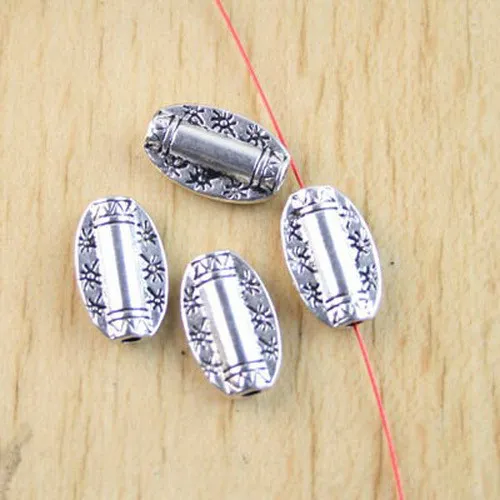 30pcs 14*9mm Tibetan Silver Oval Tube  Spacer Beads  H1263
