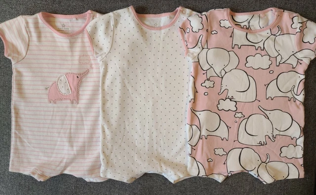 100% Next Baby Elephant Breaking Pacchetto 0-3 mesi set abbinato rosa (111)