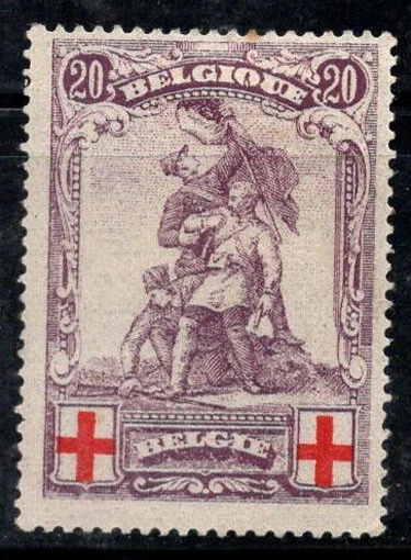 Belgique 1914 Mi. 106 Neuf * MH 100% Croix-Rouge, 20 c