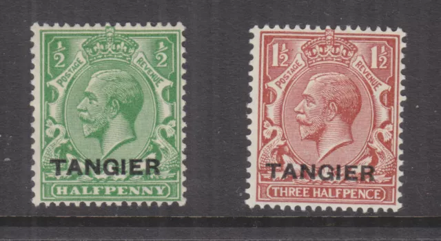 MOROCCO AGENCIES, TANGIER, 1927 KGV 1/2d, & 1 1/2d., lhm.