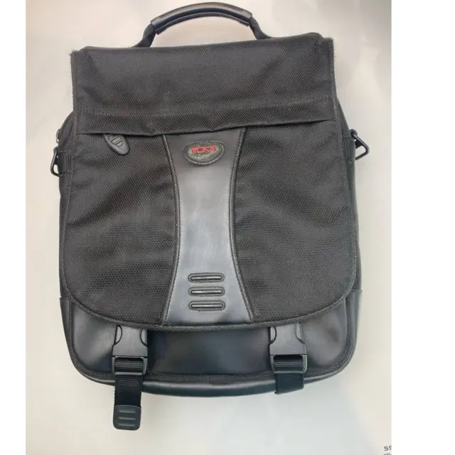 D2 Tumi Expandable Messenger Laptop Commuter Crossbody Bag Black **No Strap