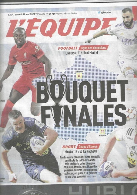 L'EQUIPE-28 MAI 2022-FOOT:LDC:Bouquet finales:Liverpool-Real/Rugby:La ROCHELLE