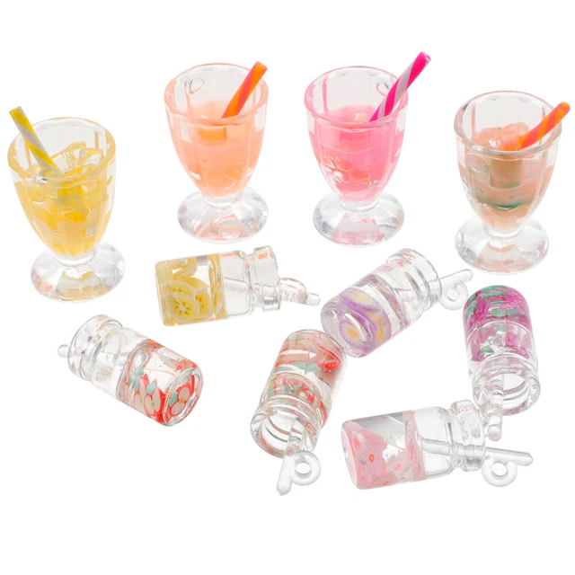 10 piezas Mini-Charms Llavero Accesorios Masa Taza Resina
