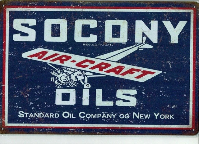 *Tolle Deko Garage Socony Air Craft ÖL Öldose Retro Motorcycle OIL Tankstelle*