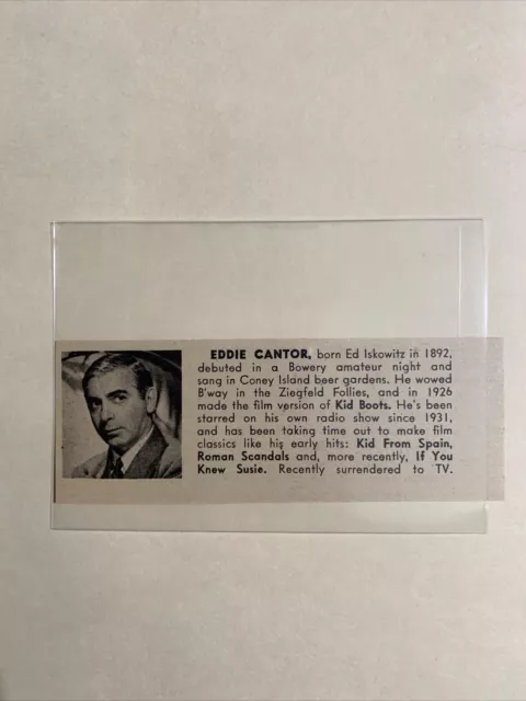 Eddie Cantor If You Knew Susie 1951 Hollywood Star Panel