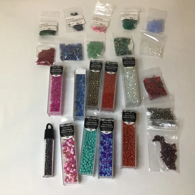 mixed lot of different size seed beads