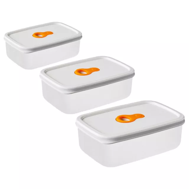 3 piezas contenedores de almacenamiento para alimentos de acero inoxidable con tapas para niños