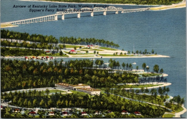 Kentucky Lake State Park Western Kentucky KY Eggner's Ferry Bridge Vtg Postcard
