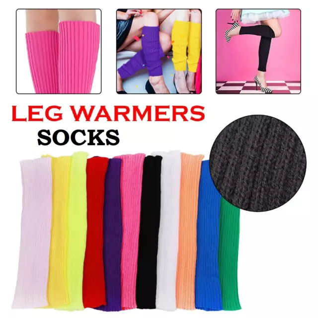 Leg Warmers Legging Socks Knitted Womens Ladies 80s Dance Disco Party Costume AU