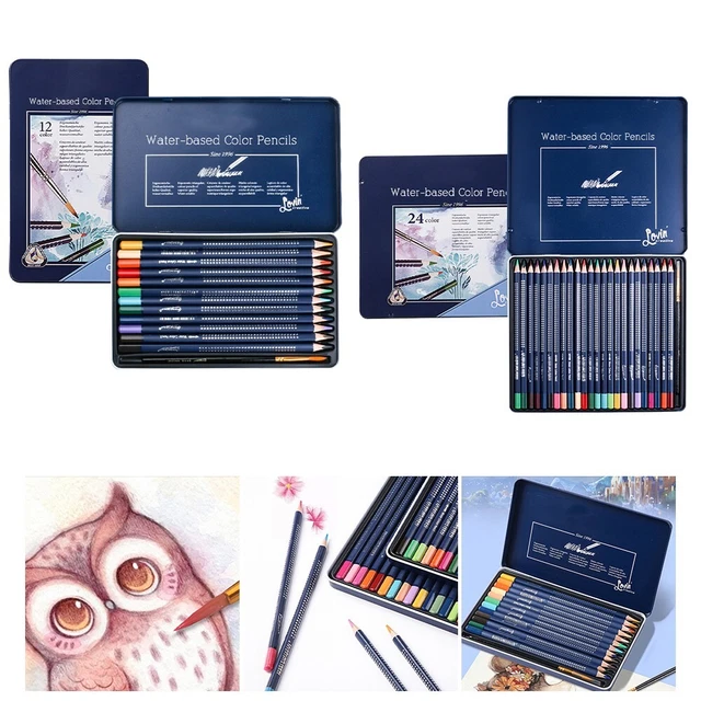 Lot de 5 bâtons de crayons en graphite à degrés assortis solubles dans l'eau pour croquis, dessin, croquis, ombrage