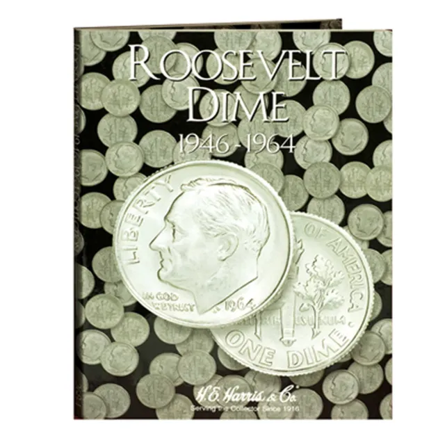 H E HARRIS 2684 Coin Folder #1 ROOSEVELT DIMES 1946-1964  Album / Book  10 Cent